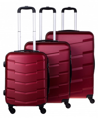 Komplet walizek podróżnych 3szt. Barcelona Red Wine