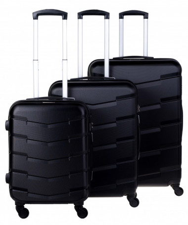 Komplet walizek podróżnych Barcelona BLACK 3szt.