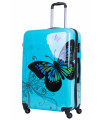 Średnia walizka podróżna Policarbon MOTYL M Blue