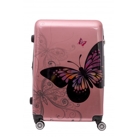 Duża walizka podróżna MOTYL L Pink