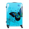 Duża walizka podróżna Policarbon MOTYL Blue L