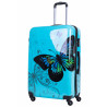 Duża walizka podróżna Policarbon MOTYL Blue L