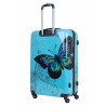Duża walizka podróżna Policarbon MOTYL Blue L