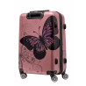 Średnia walizka podróżna Policarbon MOTYL PINK M
