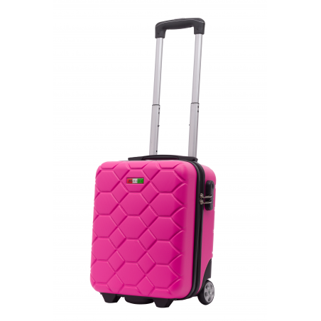 Mała walizka kabinowa FRRE TO PLANE Amsterdam PINK