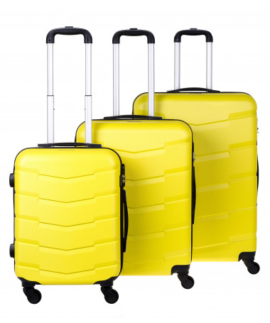 Komplet walizek podróżnych Barcelona YELLOW