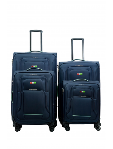 KOMPLET WALIZEK BAGIA PREMIUM 4szt. MATERIAŁOWE DARK BLUE