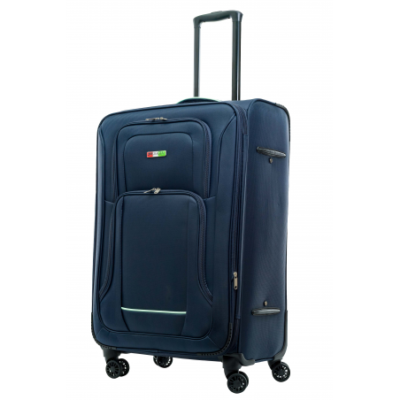DUŻA WALIZKA MATERIAŁOWA 100L BAGIA WALIZKA PREMIUM DARK BLUE