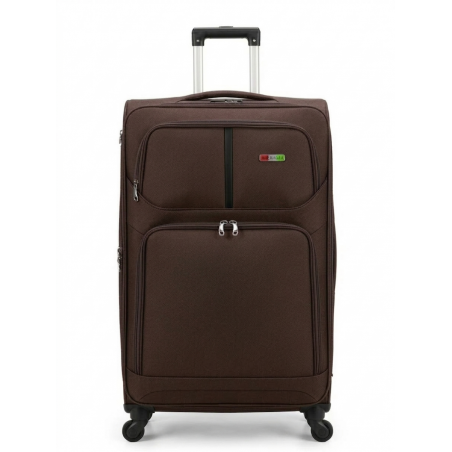 DUŻA WALIZKA PODRÓŻNA MATERIAŁOWA BAGIA PREMIUM NA 4 KOŁACH 130 LITRÓW COFFEE