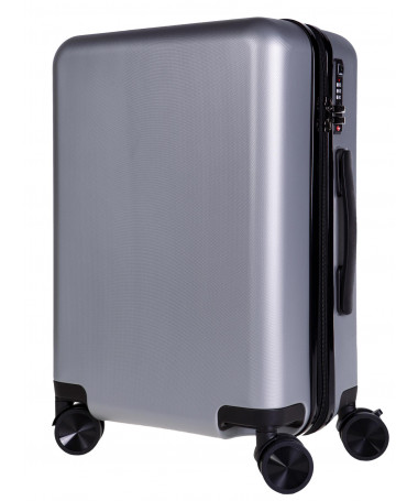 Mała walizka kabinowa HEARTH SILVER + Pokrowiec